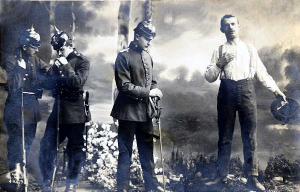 S�rie 4901/5 - Fuzilamento - Edi��o Regel & Krug, Leipzig - Dim. 13,7x8,5 cm - Col. Am�lcar Monge da Silva (cerca de 1913)