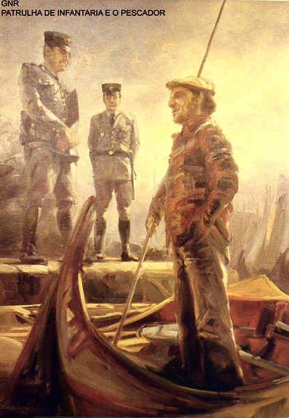 S/N - GNR. Patrulha de Infantaria e o pescador - Edi��o da RIIRP do CG da GNR - SD - Dim. 15x10,3 cm - Col. Am�lcar Monge da Silva