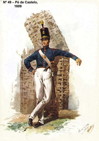 N� 49 - P� de Castelo, 1809 - Aguarela do Cor. Ribeiro Artur - Edi��o Jornal do Ex�rcito S/D (1983?) - Dim. 15x10,5 cm - Col. A. Monge da Silva