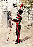 N� 93-11 - Tambor Mor de Infantaria, 1845 - Aguarela do Cor. Ribeiro Artur - Edi��o Jornal do Ex�rcito, 1983 - Dim. 15x10,3 cm - Col. A. Monge da Silva