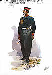 N� 114-13 - Soldado de Infantaria da Guarda Municipal, Uniforme de pol�cia, 1850 - Aguarela do Cor. Ribeiro Artur - Edi��o Jornal do Ex�rcito, 1983 - Dim. 15x10,3 cm - Col. A. Monge da Silva