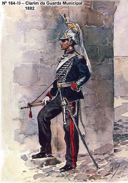 N� 164-19 - Clarim da Guarda Municipal, 1882 - Aguarela do Cor. Ribeiro Artur - Edi��o Jornal do Ex�rcito, 1985 - Dim. 15x10,3 cm - Col. A. Monge da Silva