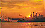 N� P60303 - Sunset over NY City - Editor �Ogden Foods Service Corp.� - Dim. 13,9x9 cm - Col. A. Monge da Silva (cerca de 1980)