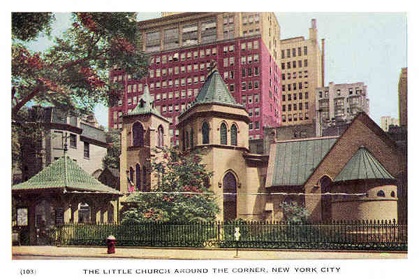 P 103 - New York City; c.1950 - The Little Church Around the Corner - Editor �The American News Co�, New York - Dim. 15,3x10,2 cm -  Col. A. Monge da Silva (cerca de 1950)