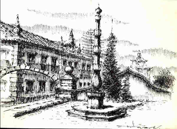 N� 7 - OEIRAS. Pelourinho (s�c. XVIII). Desenhos � pena de Fernando Tavares -  - Ed. C�mara Municipal de Oeiras - 1999 - Dim. 14,8x10,5 cm. - Col. A. Monge da Silva