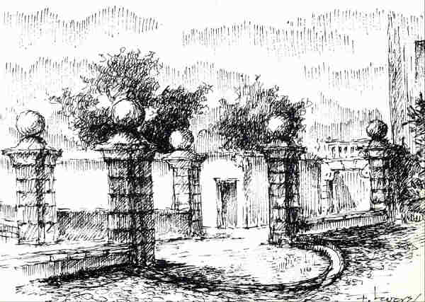 N� 10 - OEIRAS. Conjunto antigo visto do Largo do Ferrador (s�c. XVIII). Desenhos � pena de Fernando Tavares -  - Ed. C�mara Municipal de Oeiras - 1999 - Dim. 14,8x10,5 cm. - Col. A. Monge da Silva