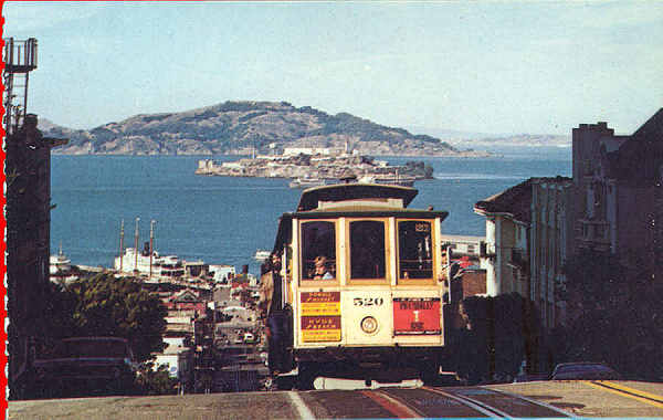 N� 5P301613 - San Francisco - Cable car on San Francisco hill (1) - Editor Smith Novelty Co, San Francisco - Dim. 14x9 cm - Col. Am�lcar Monge da Silva (- Adquirido em 1979)