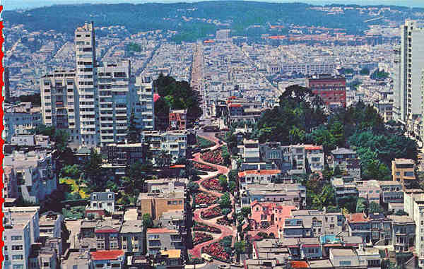 N� 5P301614 - San Francisco - Lombard Street (2) - Editor Smith Novelty Co, San Francisco - Dim. 14x9 cm - Col. Am�lcar Monge da Silva (- Adquirido em 1979)