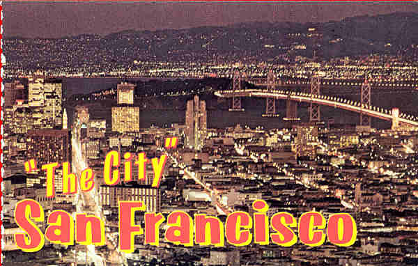 N� P301632F - San Francisco at nigth - Editor Smith Novelty Co, San Francisco - Dim. 14x9 cm - Col. Am�lcar Monge da Silva (- Adquirido em 1979)