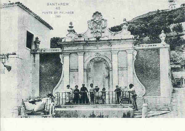 N� 9 - Santar�m - Fonte de Palhais - Ribeira de Santar�m - Ed. Associa��o Estudos e Defesa do Patrim�nio Hist�rico-Cultural de Santar�m - SD - Dim. 14,9x10,5cm - Col. M. Soares Lopes