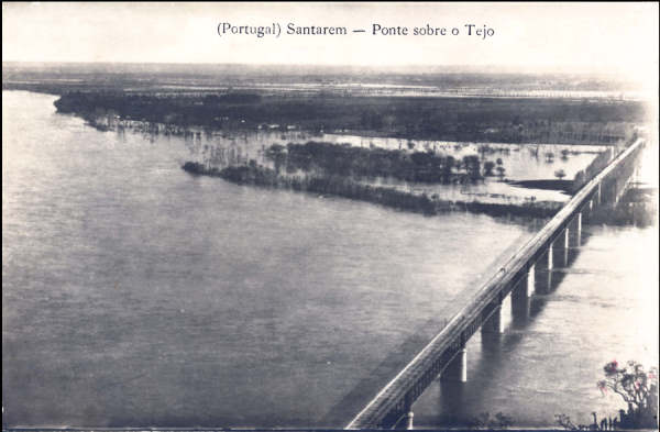 SN - SANTAR�M. Ponte sobre o Tejo - Edi��o Luiz Filipe Baptista & Cia - Dim. 14,2x9,2 cm - Col. A. Monge da Silva (1930)