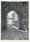 N� 01 - Porta de Santiago - Desenho de Ars�nio da Ressurrei��o - Edi��o Associa��o de Estudos e Defesa do Patrim�nio Hist�rico-Cultural de Santar�m - 1990 - Dim. 10,5x15,1cm - Col. Miguel Soares Lopes
