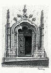 N� 7 - Igreja de Nossa Senhora de Marvila - Desenho de Ars�nio da Ressurrei��o - Edi��o Associa��o de Estudos e Defesa do Patrim�nio Hist�rico-Cultural de Santar�m - 1990 - Dim. 10,5x15,1cm - Col. Miguel Soares Lopes