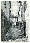 N� 2 - Beco da Cacaimba - Desenho de Ars�nio Ressurrei��o - Ed. da Associa��o de Defesa do Patrim�nio Hist�rico e Cultural de Santar�m - 1990 - Dim. 10,5x15,1 cm - Col. Miguel Soares Lopes