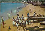 N� 7 - S. Tom�. Cena de pesca na praia do Pantufo - Ed. A. S. Ribeiro e O. M. Oliveira - 1967 - (Circulado em 1968) - Dim. 15,1x10,5 cm - Col. Jo�o Ponte