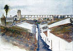 SN - Serpa. Aqueduto do Pal�cio em Aguarela de Manuela Soares - Edi��o Museu Etnogr�fico de Serpa (1987) - Dim.15x10,4 cm - Col. A. Monge da Silva
