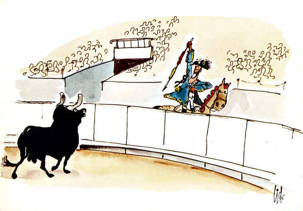 Desenho N� 4- Cartoon de Cid - Editor Postais Cid, 1985 - Dim. 15x10,5 cm - Col. A. Monge da Silva