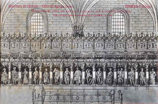 N� 39 - Convento de Cristo, Coro da Igreja (lado) - Collec��o da Havaneza de Thomar - 14x8,8 cm -  Col. A. Monge da Silva (cerca de 1905)