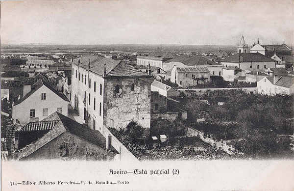 N� 314 - Aveiro - Vista Parcial (2) - Editor Alberto Ferreira, P. Batalha, Porto - Dim. 137x90 mm - Col. A. Monge da Silva (cerca de 1910)