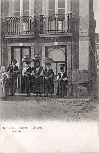 N� 480 - Aveiro - Costume - Edi��es Malva, Lisboa - Dim. 136x87 mm - Col. A. Monge da Silva (cerca de 1910)