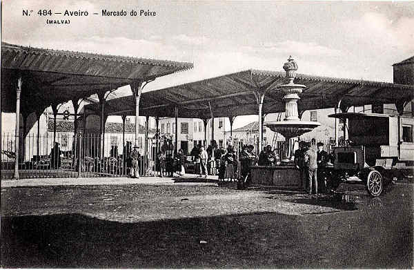 N� 484 - Aveiro - Mercado do Peixe - Edi��es Malva, Lisboa - Dim. 136x87 mm - Col. A. Monge da Silva (tb no esp�lio M Sarmento) c.1910