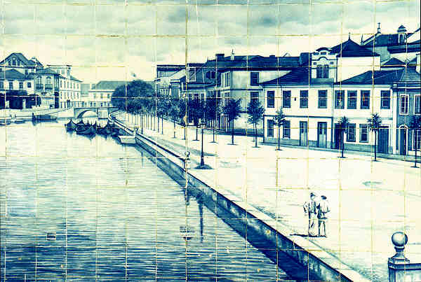 SN - Aveiro. Portugal - Painel cer�mico do Canal Central da Cidade - Ed. an�nima - Imagem Carlos Ramos - SD - Dim. 100x150Ed. �ncora, Rua da Quintinha, 70-B. Tel. 670192... - 1200, Lisboa - SD - 103x148 mm - Col. �nio Semedo