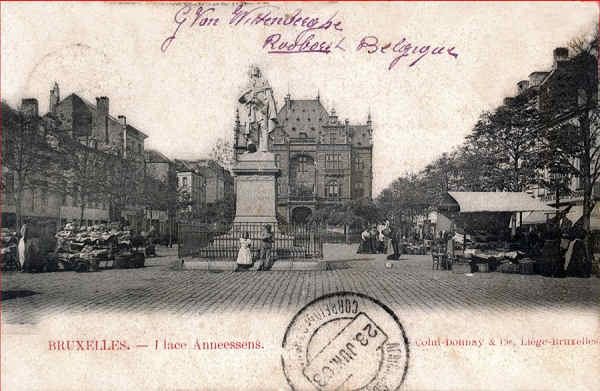 SN - Place Anneesse - Edi��o Cohn Donnay & Cie, Bruxelles - Dim. 14,8x9 cm - Col. A. Monge da Silva (circulado em 1903)