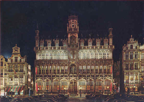 N� 94 - Recanto da Grand Place � noite 1 - Edi��o JC - Dim. 14,7x10,4 cm - Col. A. Monge da Silva (c. 1968)