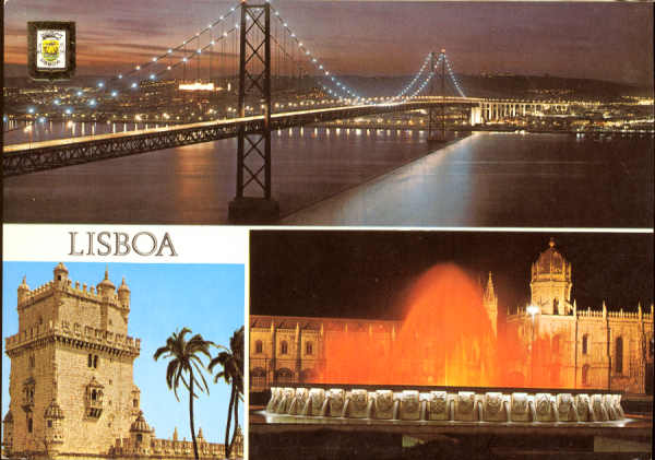 N� 852 - Lisboa (Portugal). Ponte Salazar. Vista nocturna. Torre de Bel�m - Ed. Lifer, Porto - SD - Dim. 104x148 mm - Col. Gra�a Maia