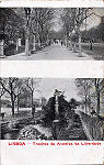 S/N - Trechos da Avenida da Liberdade - Edi��o B.T. A Trinacria, Lisboa - Dim. 140x88 mm - Col. A. Monge da Silva (cerca de 1905)