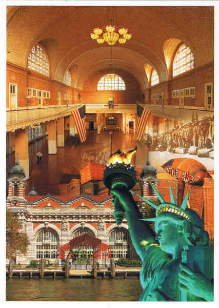 N� 56010 - A powerful symbol to generations of immigrants, Ellis Island opened on January 1,1892 in the mist of industrialization. Designated as a Federal immigration station by President Harrison, Ellis Island welcomed over twelve million immigrants into the United States over sixty-two years as a portal to a promise of better life - Ed. Impact www.impactphotographics.com Photographer - Jon Ortner,2009 - Dim. 10,7x15 cm - Col. F�tima Manuela B�ia (2011)