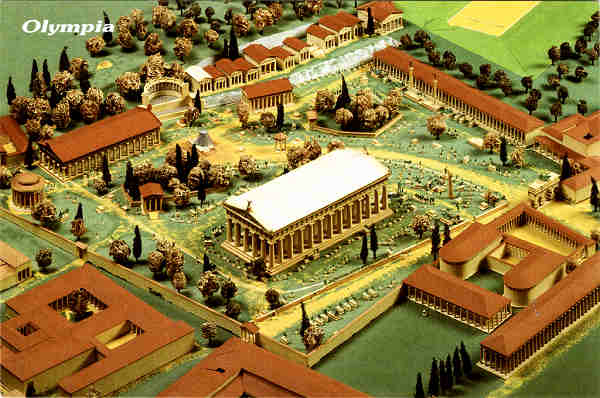 N.� 64 - OL�MPIA - Maqueta do Santu�rio - Ed. OLYMPIC PUBLICATIONS - SKOUFA 56 - ATHENS 106 72 - TEL: 210 3615682 - 5. 05 Dim. 15x10 cm - Col. F�tima B�ia (2007)