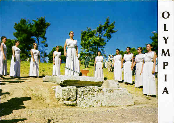 O 115 - Gr�cia OL�MPIA ANTIGA - Cerim�nia do acender da Chama Ol�mpica - Ed. "HANNIBAL" desde 1957 46, Kifissodotos Street Ano Petralona. Tel-Fax. 34533941, Athens 118 52 Greece - SD - Dim. 16,7x11,8 cm - Col. F�tima B�ia (2007)