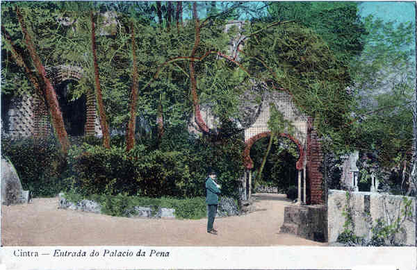SN - Entrada do Palacio da Pena (1) - Edi��o da Tabacaria Ingleza - Dim. 140x90 mm - Carimbo Postal 08OUT1912 - Col. A. Monge da Silva (anterior a 1910)