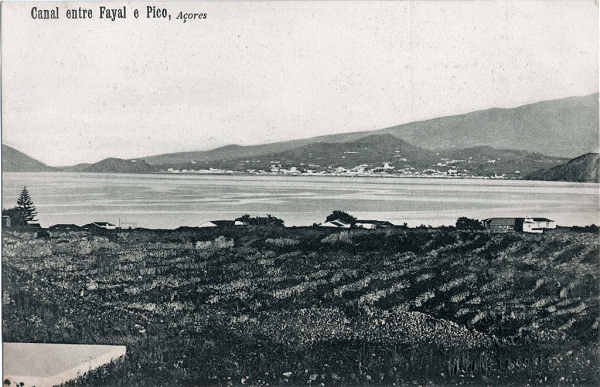 SN - Canal entre Fayal e Pico - Registado "J.Goulart", Fayal, A�ores (Em carimbo branco) - Dim. 140x90 mm - Col. A. Monge da Silva (c. 1910)