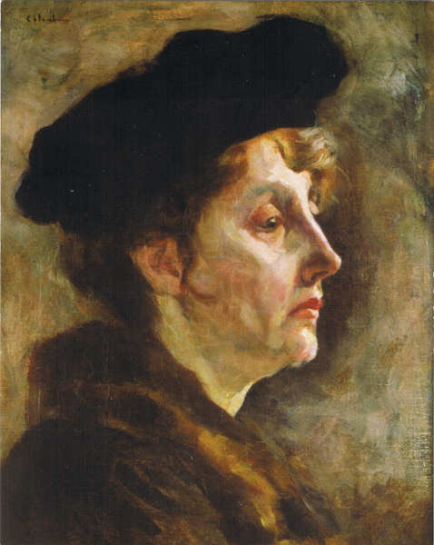 SN - Dama da b�ina, 1911 �leo s/ tela Columbano Bordalo Pinheiro (1857-1929) - Colec��o Telo de Morais Museu Municipal de Coimbra - Ed. C�mara Municipal de Coimbra - 2009 - Dim. 10,6x13,3 cm - Col. Alfredo Rocha (2012)