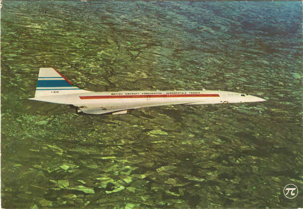 N.� 244 - �CONCORDE� Avion super-sonique, 136 passagers. Longueur 58 m - Vitesse: 2335 km/h Altitude de croisi�re: 15 � 18 000 m Rayon d'action: 6 400 km - Ed. P.I. - 87 bis, avenue de Wagram, Paris Made in France - SD - Dim. 15x10,4 cm - Col. Manuel B�ia
