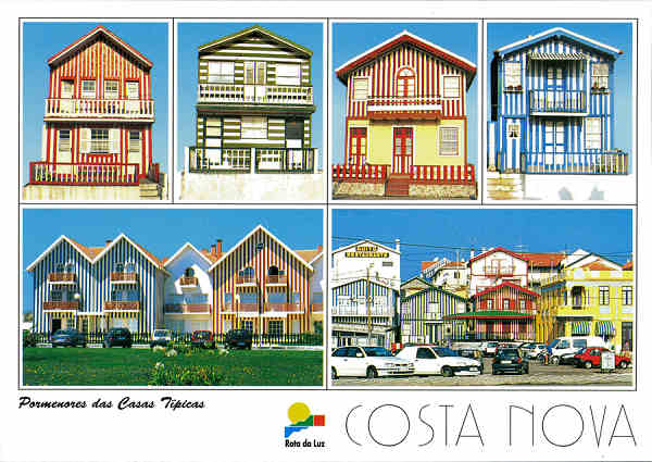 N� 64 - COSTA NOVA (�LHAVO). Pormenores das Casas T�picas. Regi�o de Turismo da Rota da Luz, Costa de Prata, Aveiro - Ed. Francisco M�s, Lda, Amadora - SD - Dim. 105x150 mm - Col. Gra�a Maia