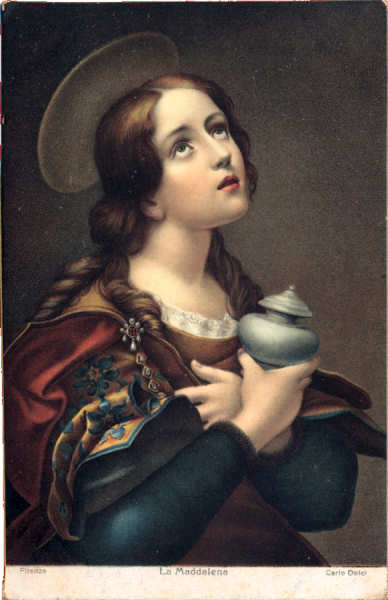 N� 29850 - SANTOS, Santa Madalena, pintado por Carlo Dolci - Editor Stengel e C�, Dresden, Alemanha - Dim. 14x9 cm - Usado antes de 1920 - Col. Monge da Silva