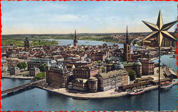 N� 54/9 - Stockholm, Utsikt fran Stadshustornet - Editor �Grafisk Konst� - Dim. 13,7x8,9 cm - Carimbo Postal 1960 - Col. A. Monge da Silva