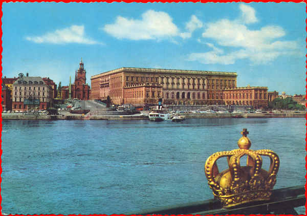 SN - Stockholm, Kungliga Slottet-2 (Pal�cio Real) - Editor �Kruger� - Dim. 14,7x10,4 cm - Carimbo Postal 1967 - Col. A. Monge da Silva
