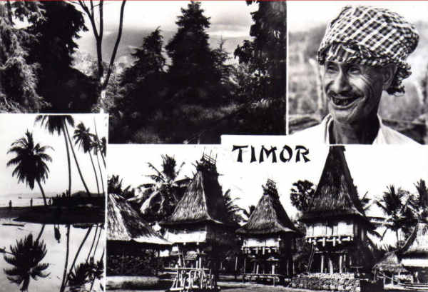 N� 13 - Paisagens Timorenses, Catuas, Espelho timorense e Casas de Lospalos - Edi��o Tjing Fa Ho, D�li-Timor - SD - Dim. 148x100 mm - Col. A. Monge da Silva (cerca de 1960)