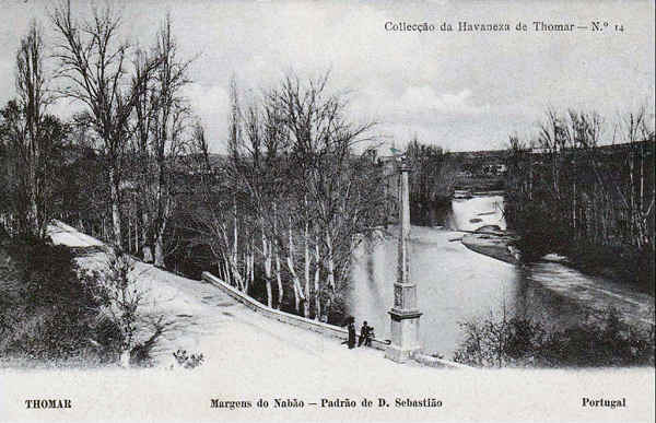 N� 14 - Margens do Rio Nab�o, Padr�o de D. Sebasti�o - Collec��o da Havaneza de Thomar - Dim. 140x90 mm - Col. A. Monge da Silva (cerca de 1903)