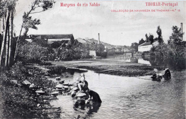 N� 15 - Margens do Nab�o - Collec��o da Havaneza de Thomar - Carimbo Postal de 1907 - Dim. 138x88 mm - Col. A. Monge da Silva (cerca de 1905)