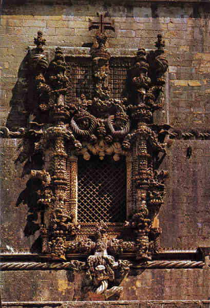 N� 1023 - TOMAR-PORTUGAL - Janela do Convento de Cristo - Ed. Centro de Caridade �N� Sr� do Perp�tuo Socorro�, Porto - SD - Dim. 150x103 mm - Circulado em 1970 - Col. Gra�a Maia