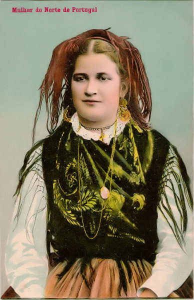 N� 1141 - Mulher do Norte de Portugal - Edi��o Costa, R. do Ouro 295, Lisboa - Dim. 139x91 mm - Col. A. Monge da Silva (c. 1910)