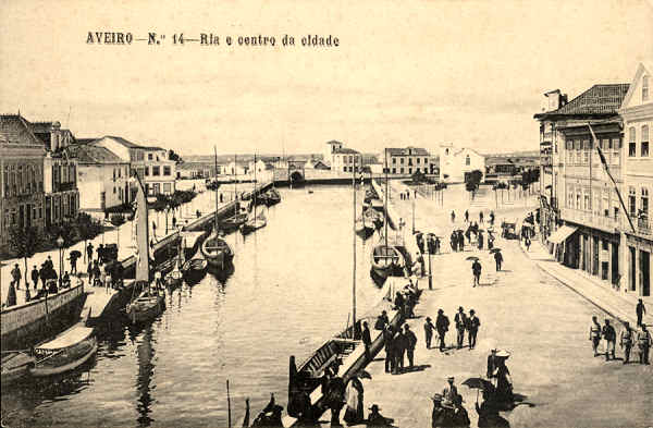 N.� 14 - Aveiro Ria e centro da cidade - Editores MORDEIRA & TORRES,Aveiro - SD - Dim 13,5x8,9 cm. - Col.  FMSarmento.
