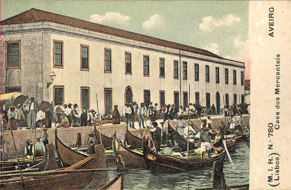 N.� 780 - Aveiro Caes dos mercanteis - Edi��o M.I.R. Lisboa - SD - Dimens�es 13,8x8,8 cm. - Col.  FMSarmento.