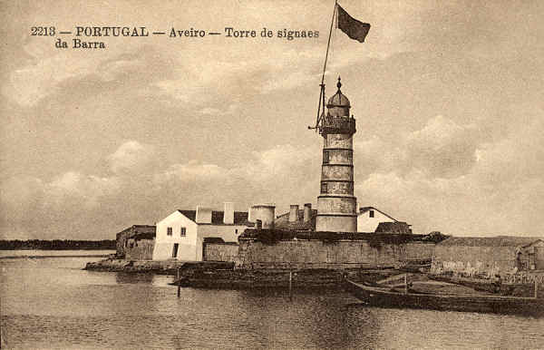 N.� 2213 - PORTUGAL AVEIRO Torre de signaes da Barra - Edi��o A. Malva, R. Madalena, 23 Lisboa - SD - Dimens�es 13,7x8,7 cm. - Col.  FMSarmento.