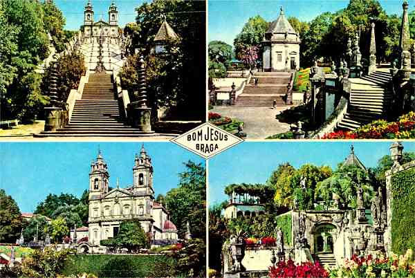 N� 2 - Bom Jesus-BRAGA - 4 Pormenores - Edi��o da Confraria do Bom Jesus do Monte, Braga - S/D - Dimens�es: 14,9x10 cm. - Col. Gra�a Maia